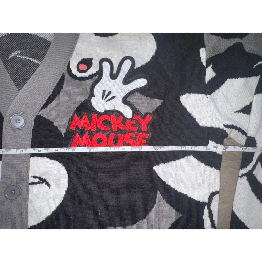 NWOT Disney Mickey Mouse Oversized Patch 5 Button Cardigan, Medium - Picture 7 of 8